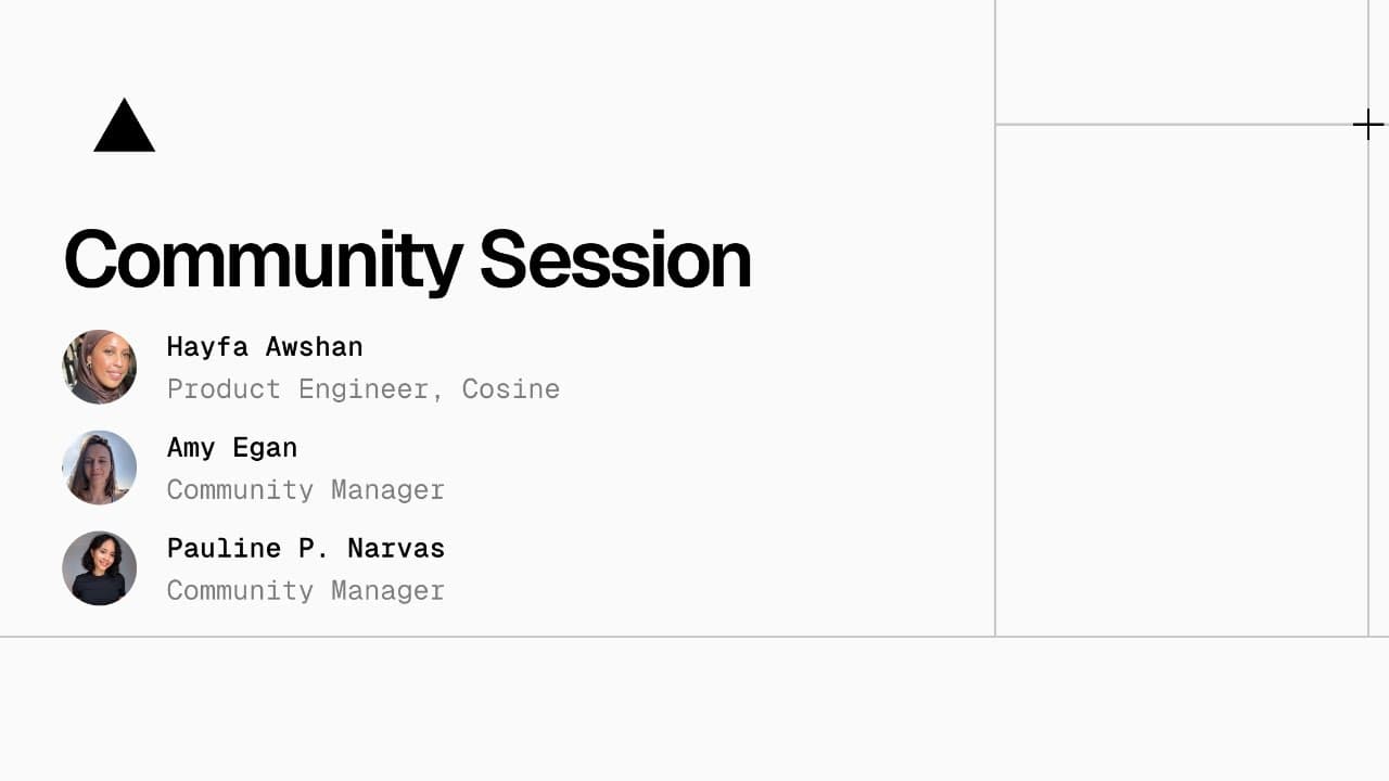 Community Session: How Cosine autonomously deploys