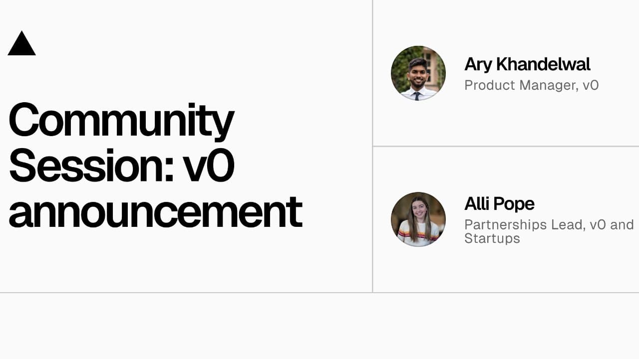 Community Session: v0.dev is now v0.app