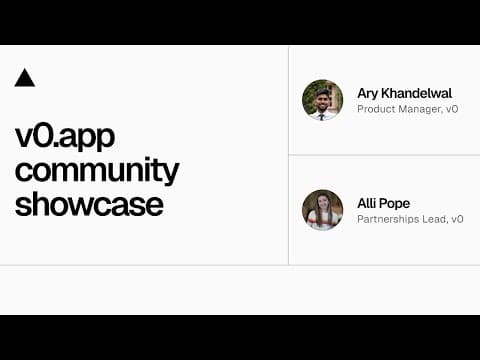 Community Session: v0.app community showcase