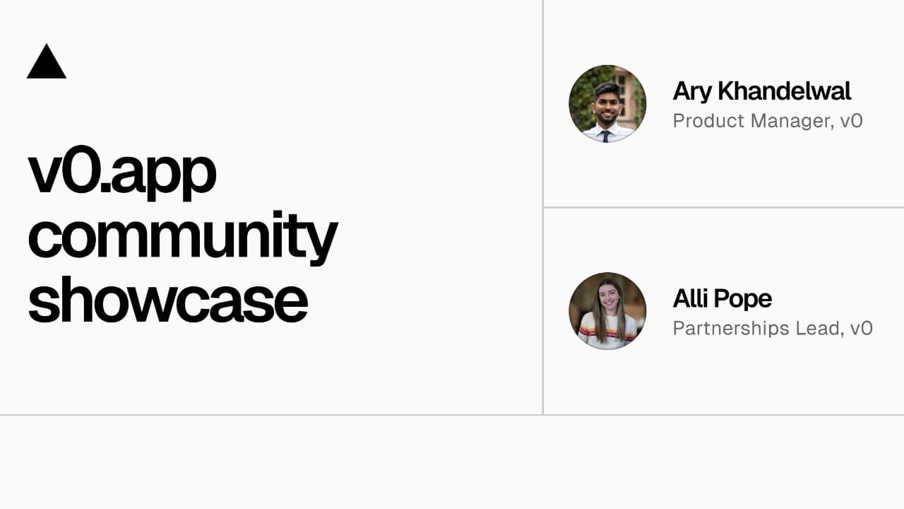 Community Session: v0.app community showcase